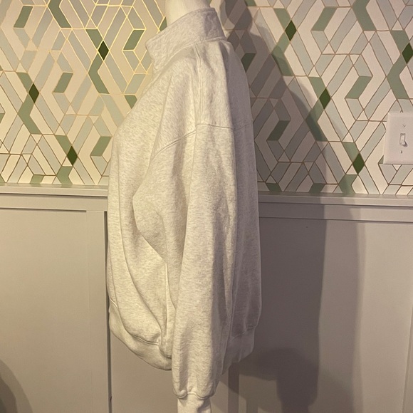 BP Relaxed Quarter Zip Pullover Heather Grey Size XS - Picture 9 of 11